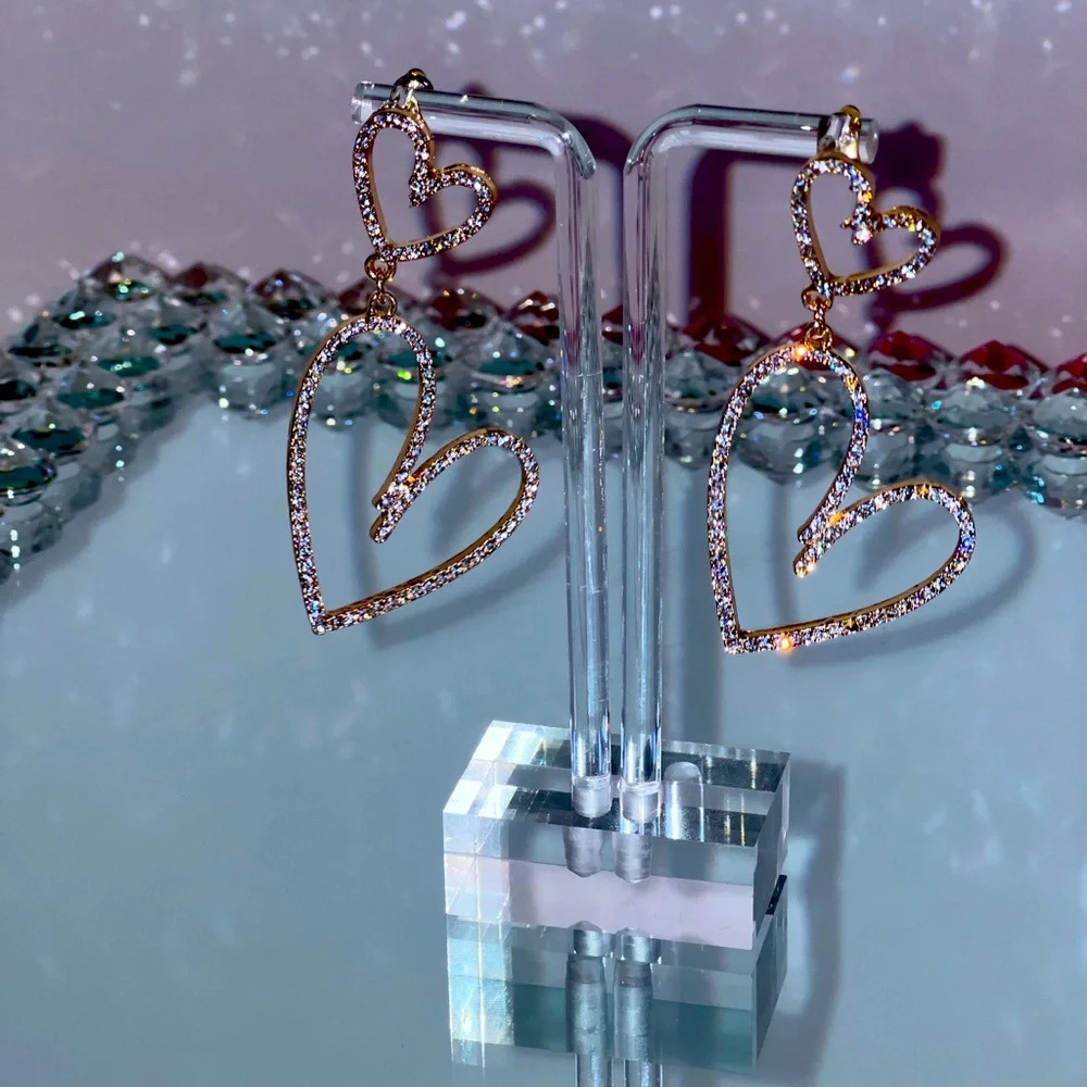 Double hearted earrings